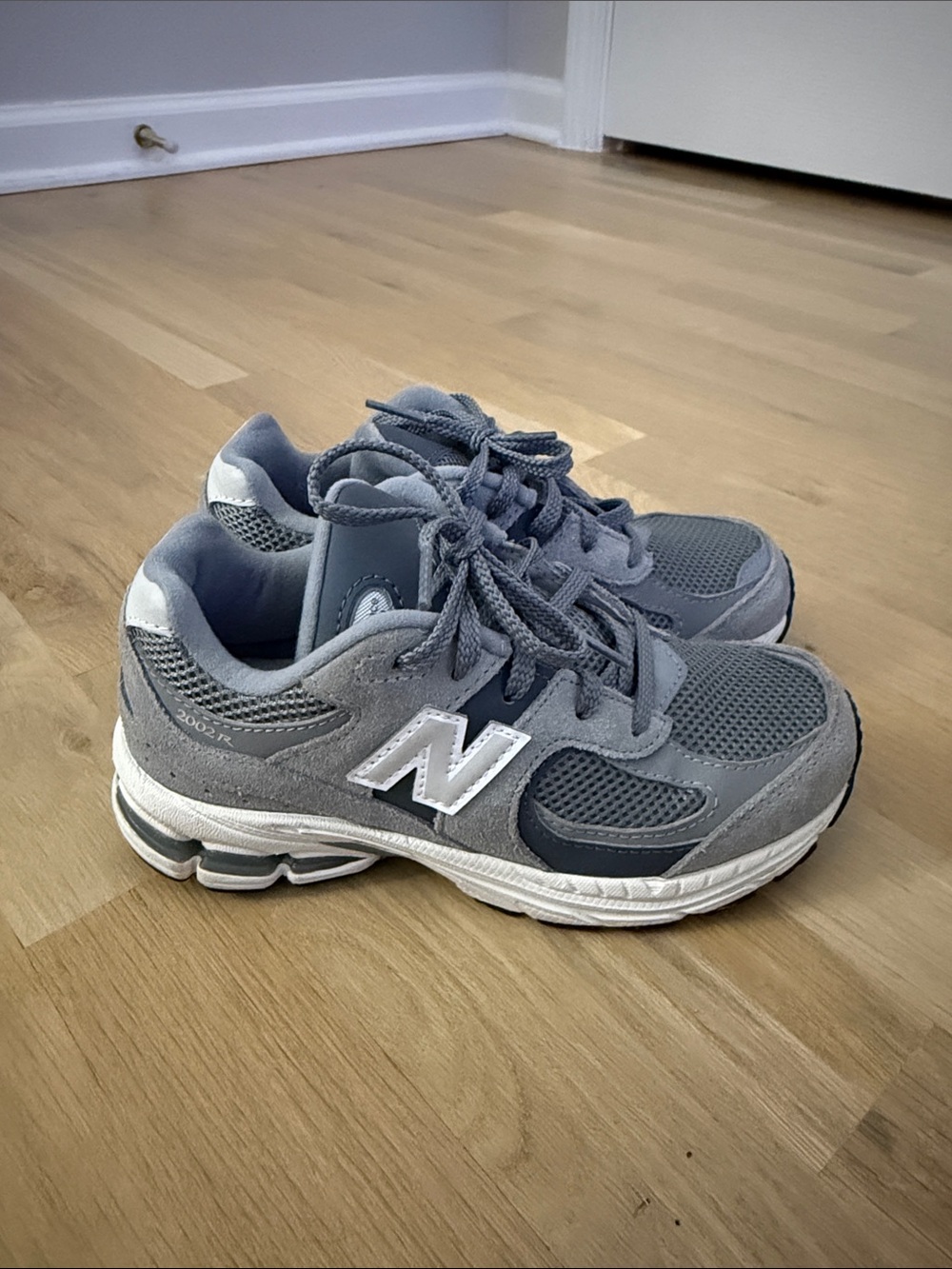 New Balance Kids Gray and White 2002R Sneaker